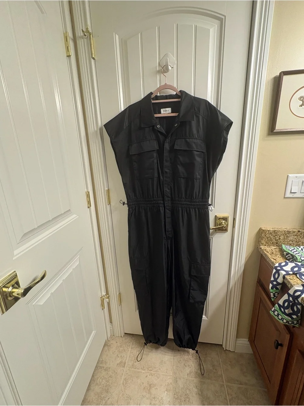 PISTOLA Jade Cargo Black Jumpsuit Lightweight Sleeveless XL